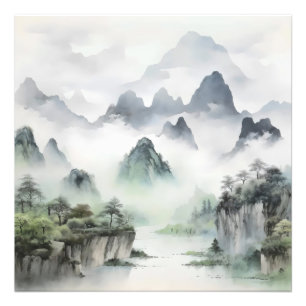 Impression Photo Paysage peinture asiatique
