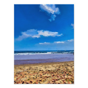 Impression Photo Paysage Serene Beach Avec Ciel Bleu