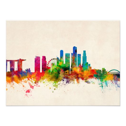 Impression Photo Paysage urbain de Singapour (Devant)