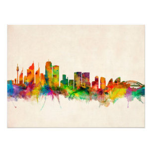Impression Photo Paysage urbain d'horizon de Sydney Australie