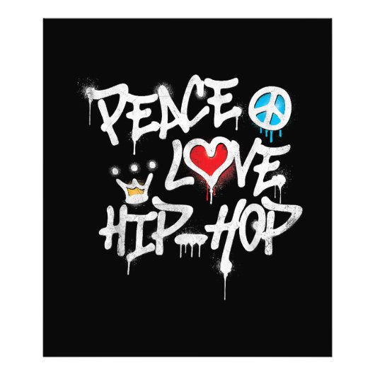 Impression Photo Peace Love Hip hop Dancing (Devant)