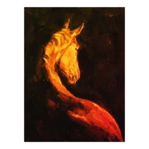 Impression Photo Peinture à l'huile de cheval doré – Animal express