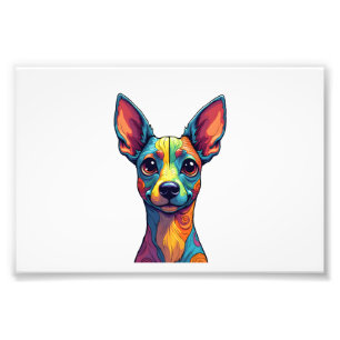 Impression Photo Peinture Abstraite Chihuahua Couleur Chien Mignon