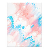 Impression Photo Peinture Abstraite rose et bleue (Devant)