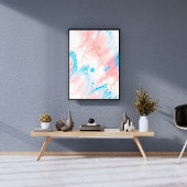 Impression Photo Peinture Abstraite rose et bleue