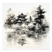 Impression Photo Peinture asiatique à l'encre de maison (Devant)