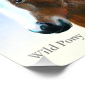 Impression Photo Peinture Brown à l'aquarelle de Pony sauvage (Coin)