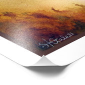 Impression Photo Peinture d'aquarelle rouge à foulon (Coin)