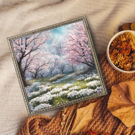 Impression Photo Peinture de champ rose Dreamy