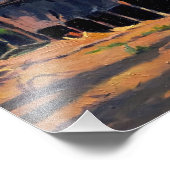Impression Photo Peinture de grange rustique bleue orange verte Mis (Coin)