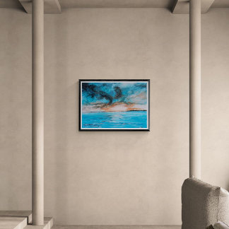 Impression Photo Peinture de paysage au lever du soleil