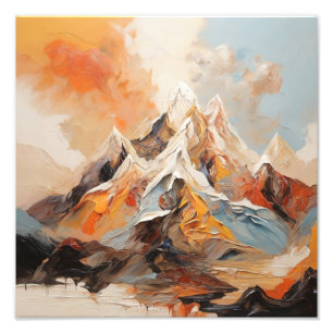 Impression Photo Peinture de paysage de montagne majestueux