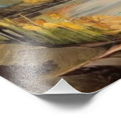 Impression Photo Peinture de paysage paisible - Rivière et arbres (Coin)