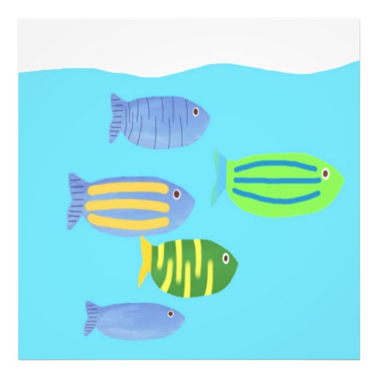 Impression Photo peinture de poissons (Devant)