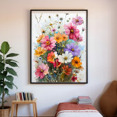 Impression Photo Peinture fleur sauvage Fleur de printemps aquarell