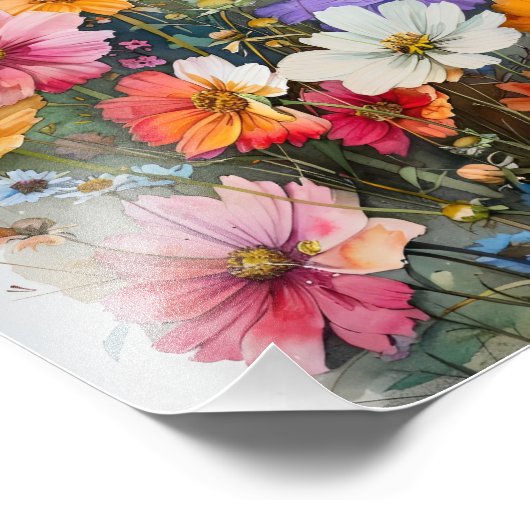 Impression Photo Peinture fleur sauvage Fleur de printemps aquarell (Coin)