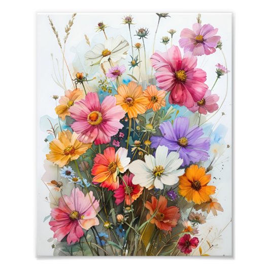 Impression Photo Peinture fleur sauvage Fleur de printemps aquarell (Devant)