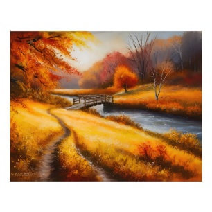 Impression Photo Peinture forestière d'automne - Paysage d'automne