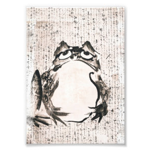 Impression Photo peinture grenouille japonaise art toile dessin vin