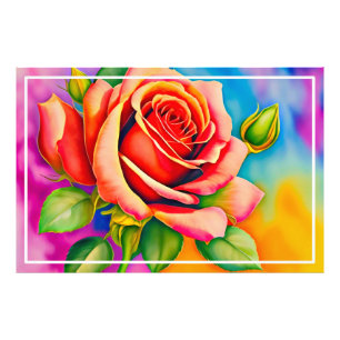 Impression Photo Peinture numérique à Rose coloré-47566