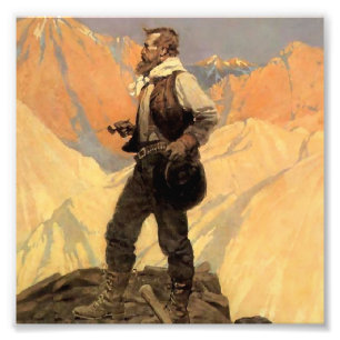 Impression Photo Peinture occidentale de N C Wyeth «Le Prospecteur»
