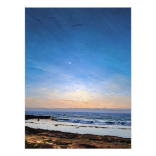 Impression Photo Peinture Serene Coastal Sunset Avec Ciel Vibrant