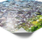 Impression Photo Peinture style art pointillé en fleurs d'amandiers (Coin)