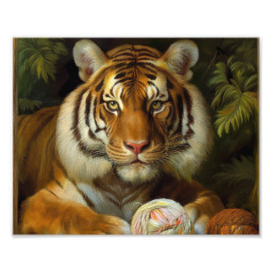 Impression Photo Peinture sur tigre d'IA