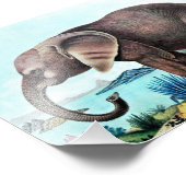 Impression Photo Peinture Vintage africaine des éléphants (Coin)