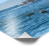 Impression Photo Pélicans Basking & Bateau - Marina Del Rey, CA (Coin)