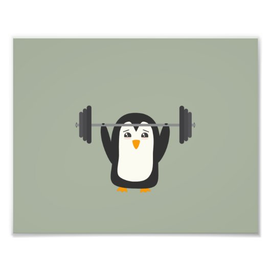 Impression Photo Penguin Weightlifting (Devant)