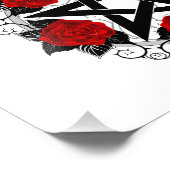 Impression Photo Pentagramme aux roses rouges (Coin)