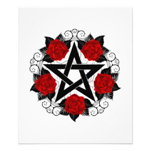 Impression Photo Pentagramme aux roses rouges