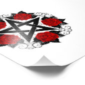 Impression Photo Pentagramme avec des roses rouges (Coin)