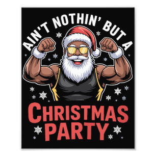 Impression Photo Père Noël afro-américain Pyjama de Noël