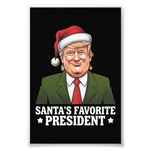 Impression Photo Père Noël Président favori Funny Trump Noël (Devant)