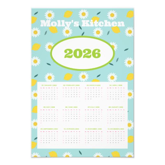 Impression Photo Personalized 2026 Calendar (Devant)