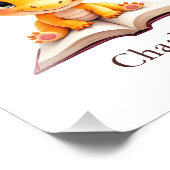 Impression Photo Personalized Baby Dragon Reading Custom Art Print (Coin)