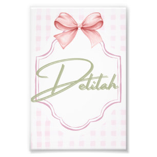 Impression Photo Personnalisée Delilah Baby Girl Nursery En vichy