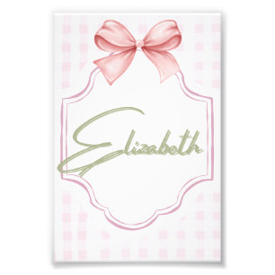 Impression Photo Personnalisée Elizabeth Baby Girl Nursery En vichy