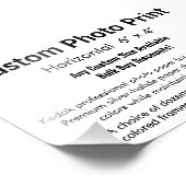 Impression photo personnalisée - Horizontal 6" x 4 (Coin)