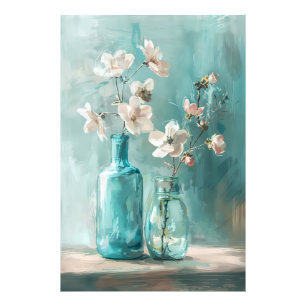 Impression Photo Pétales et porcelaine : Vase Rose fermier Aquarell