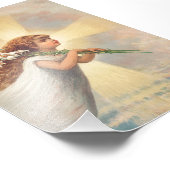 Impression Photo Petit bébé ange tenant des lys (Coin)