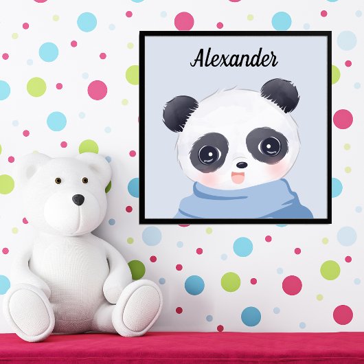 Impression Photo Petit bébé Panda bleu