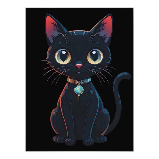 Impression Photo Petit Chat Noir Effrayant (Devant)