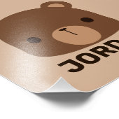 Impression Photo Petit ours Brown mignon avec nom personnalisé (Coin)