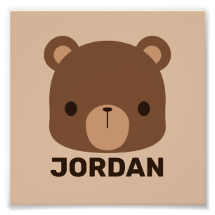 Impression Photo Petit ours Brown mignon avec nom personnalisé phot