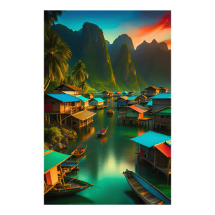 Impression Photo Petit village de pêcheurs indonésien