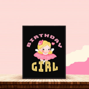 Impression Photo Petite fille d'anniversaire mignonne