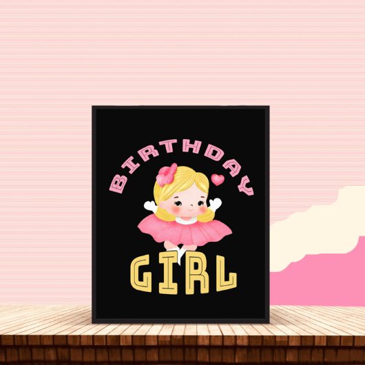 Impression Photo Petite fille d'anniversaire mignonne